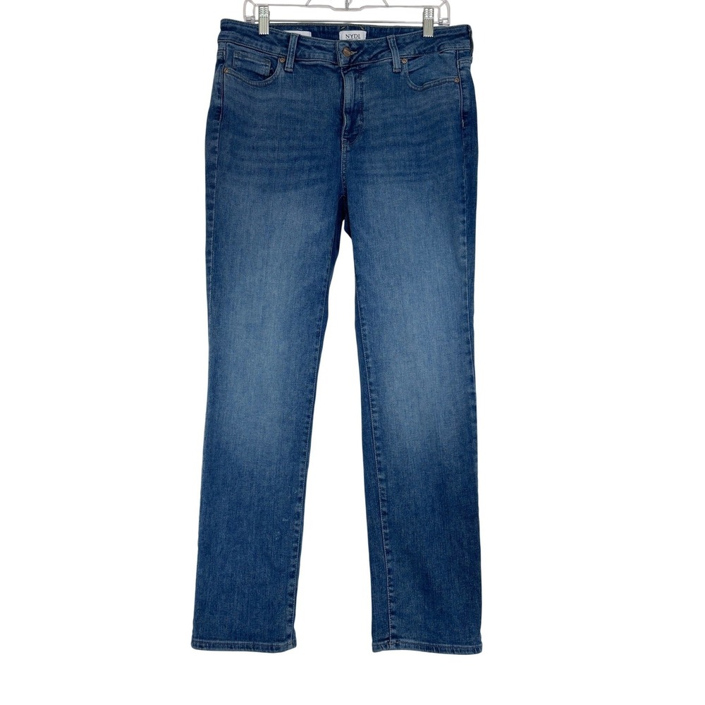 NYDJ Sheri Slim Re-New Denim Jeans Medium Wash Blue Lift Tuck Size 10